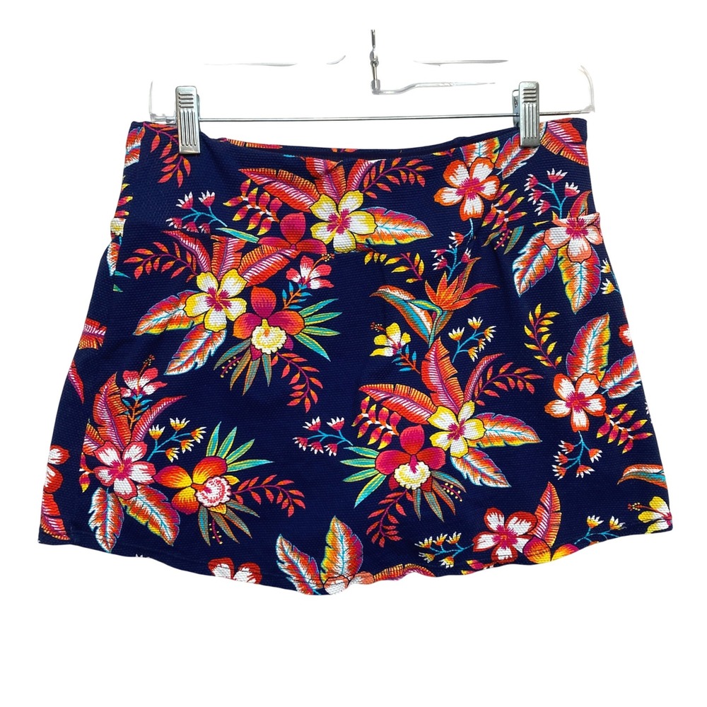 Tommy Bahama Skort Womens Small Navy Blue Floral Tropical Activewear